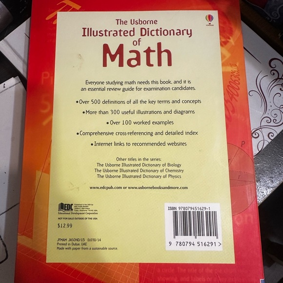 Usborne - Illustrated Math Dictionary/Reference book - Like New - Picture 2 of 2